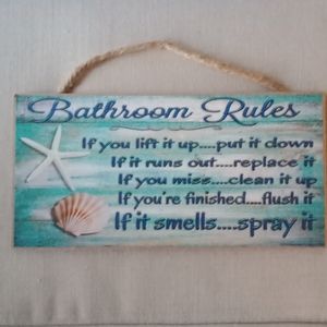 Coastal Bathroom Decor Sign